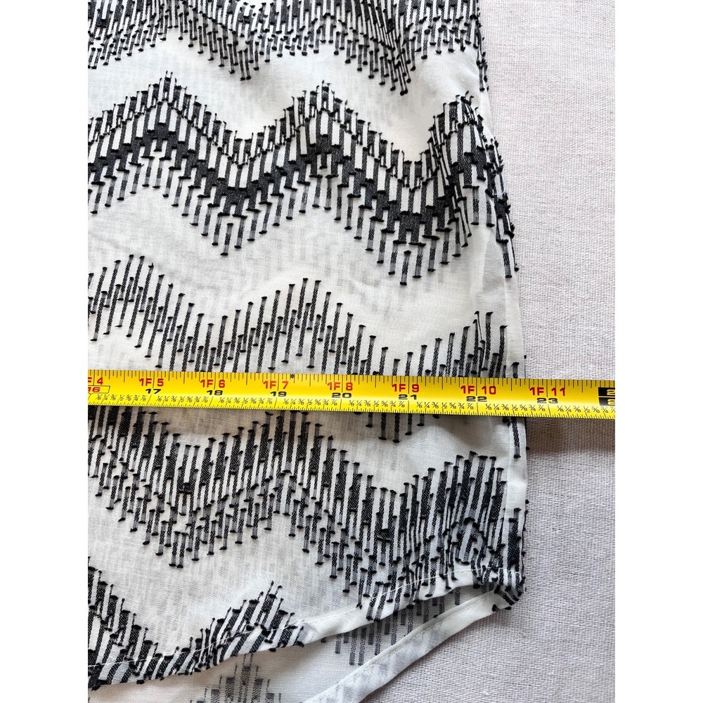 J. Crew Chevron Semi-Sheer Black & White Blouse Womens sz M Chic Spring Office - Picture 14 of 16